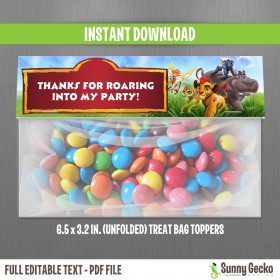 The Lion Guard Party Treat Bag Toppers